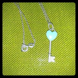 Tiffany and co heart key pendant with chain